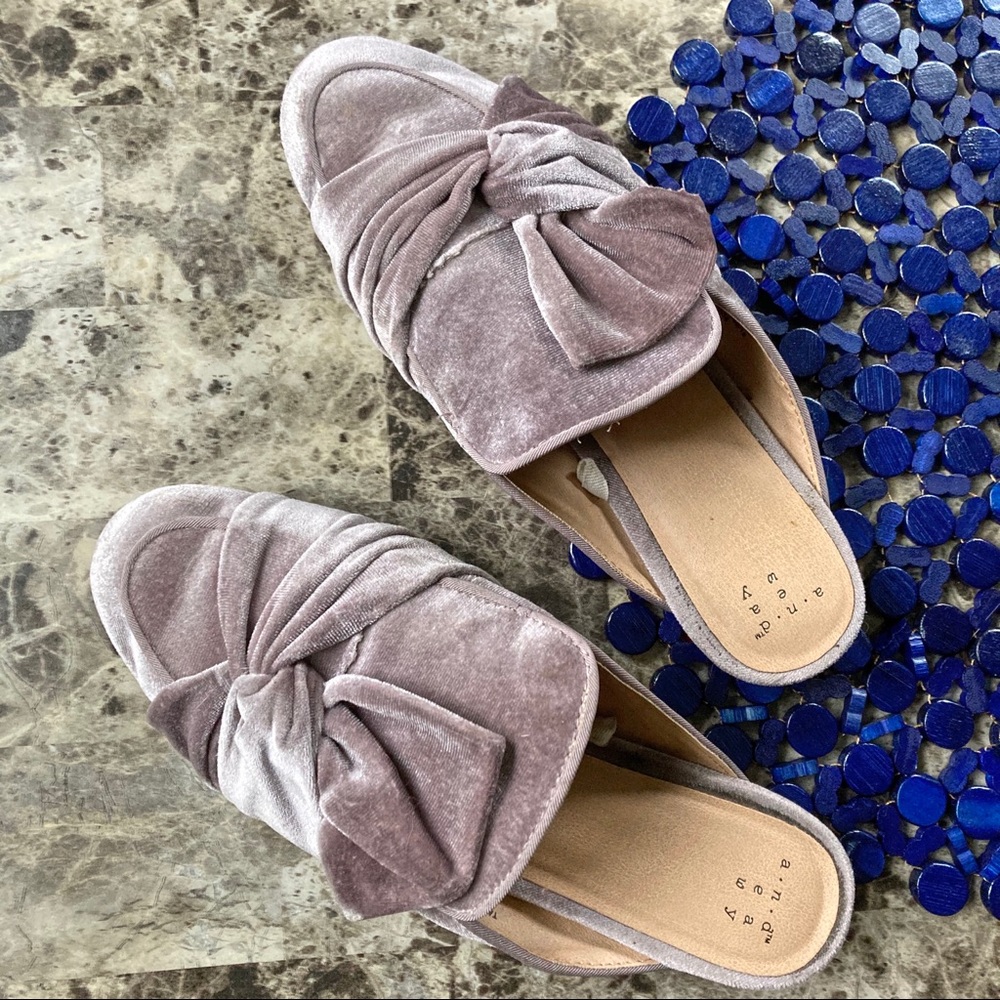 A NEW DAY lavender velvet mule slides